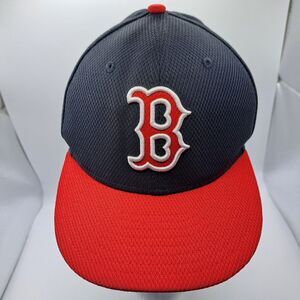Boston Red Sox Hat Mens Navy Red 6 5/8 Fitted 59Fifty Cap New Era MLB Baseball